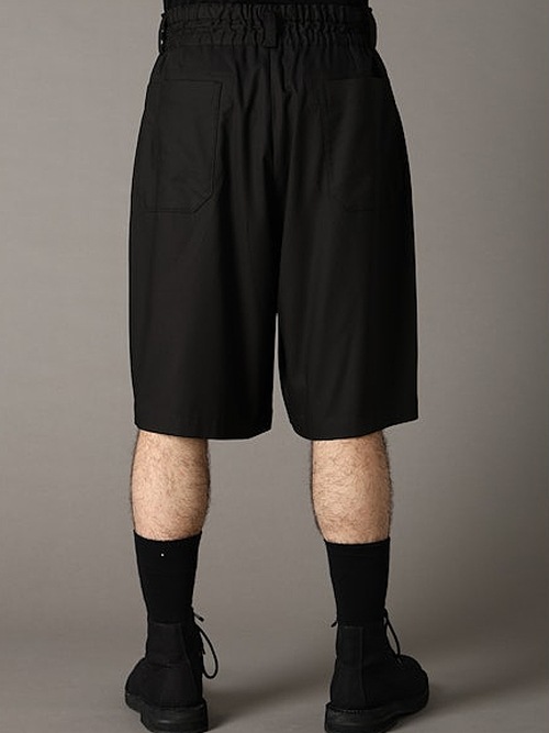 Ground Y�����饦��ɥ磻/TR TWILL TWO TUCK SHORT PANTS/BLACK