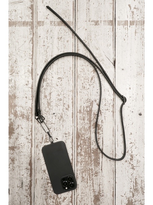 �㴰���nude:masahiko maruyama ���̡���:�ޥ��ҥ��ޥ���/LEATHER SMARTPHONE STRAP / GROVES STRAP w/iolom/Black