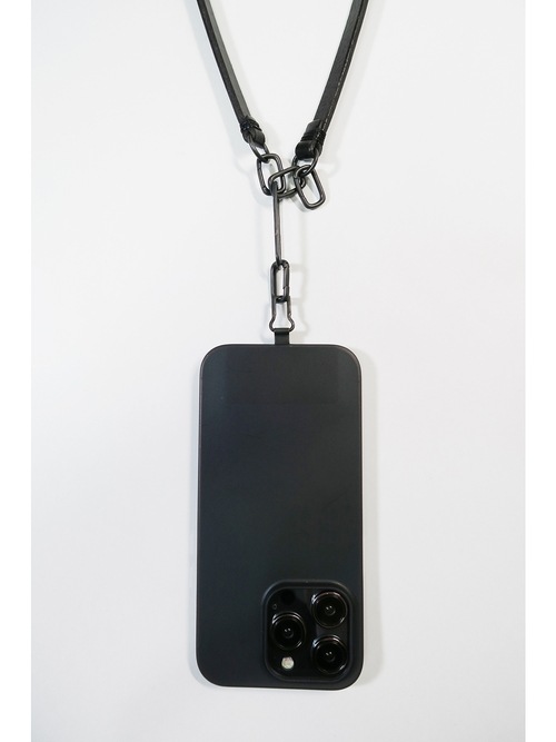 �㴰���nude:masahiko maruyama ���̡���:�ޥ��ҥ��ޥ���/LEATHER SMARTPHONE STRAP / GROVES STRAP w/iolom/Black
