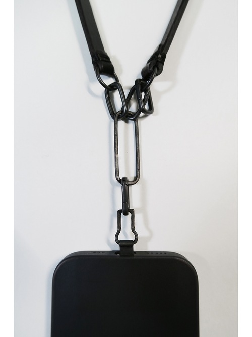 �㴰���nude:masahiko maruyama ���̡���:�ޥ��ҥ��ޥ���/LEATHER SMARTPHONE STRAP / GROVES STRAP w/iolom/Black