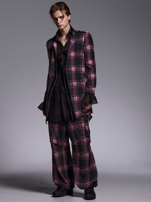 (ͽ���ʡ�7��8������ͽ��/kiryuyrik������奦����奦/Pink Check Twill Cargo Pants/Black&Pink