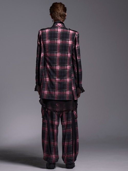 (ͽ���ʡ�7��8������ͽ��/kiryuyrik������奦����奦/Pink Check Twill Cargo Pants/Black&Pink