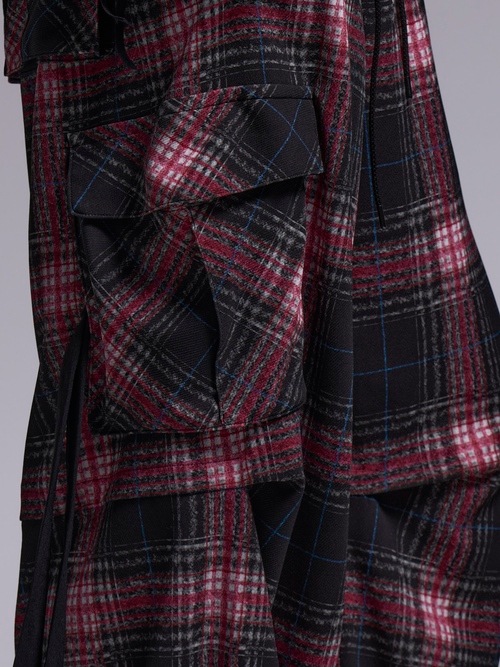 (ͽ���ʡ�7��8������ͽ��/kiryuyrik������奦����奦/Pink Check Twill Cargo Pants/Black&Pink