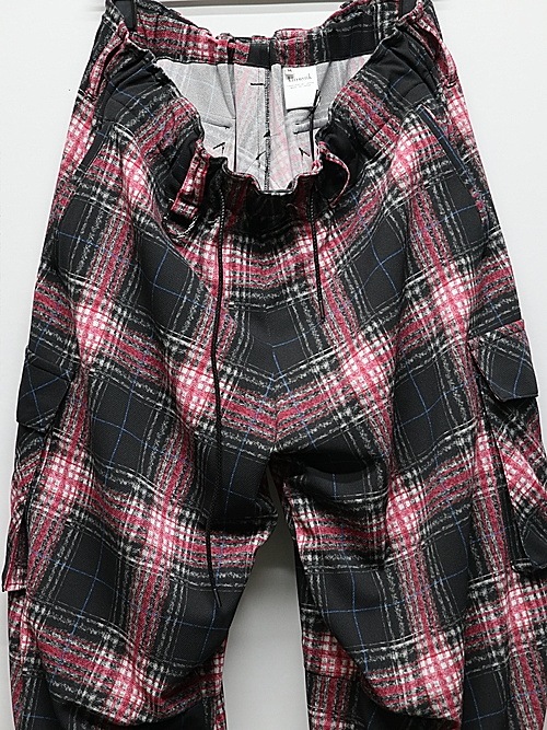 (ͽ���ʡ�7��8������ͽ��/kiryuyrik������奦����奦/Pink Check Twill Cargo Pants/Black&Pink