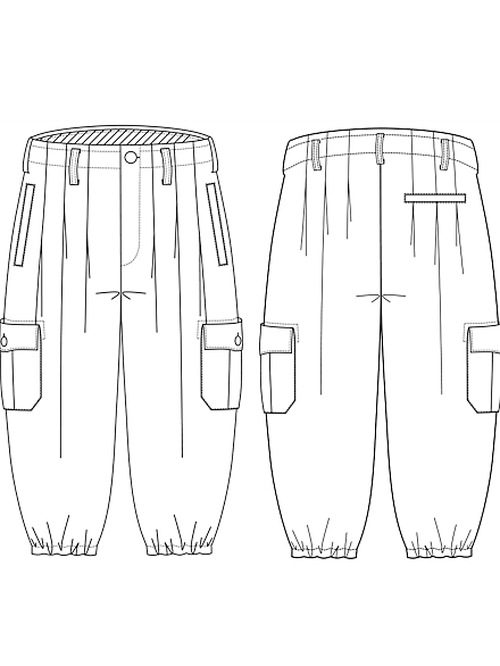 Ground Y饦ɥ磻/TA/PE CREPE DE CHINE SIDE OUT PK BALLOON PANTS/BLACK