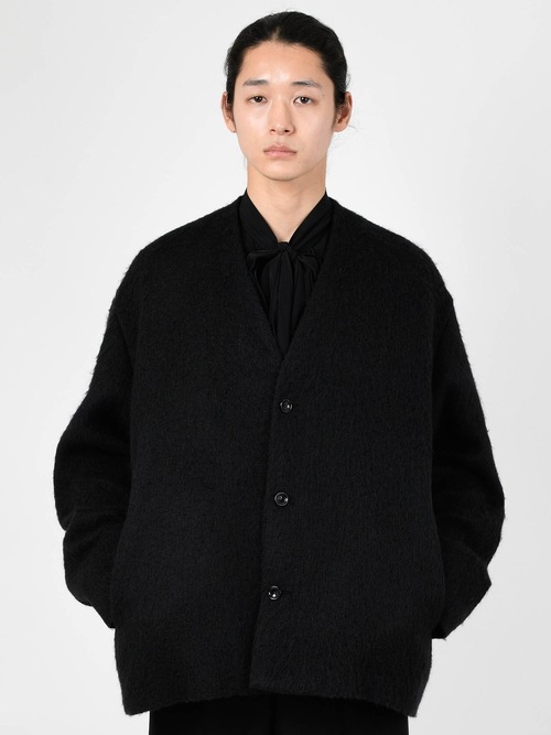 LAD MUSICIANå ߥ塼/ALPAKA SHAGGY COLLARLESS JACKET/BLACK