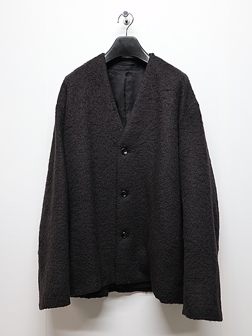 LAD MUSICIANå ߥ塼/ALPAKA SHAGGY COLLARLESS JACKET/BLACK