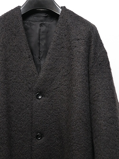 LAD MUSICIANå ߥ塼/ALPAKA SHAGGY COLLARLESS JACKET/BLACK