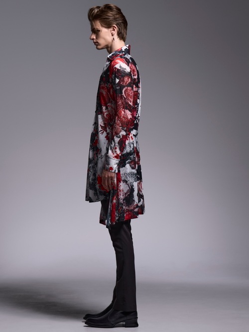 (ͽ���ʡ�7��8������ͽ��/kiryuyrik������奦����奦/Flora Mesh Flare Shirt/White