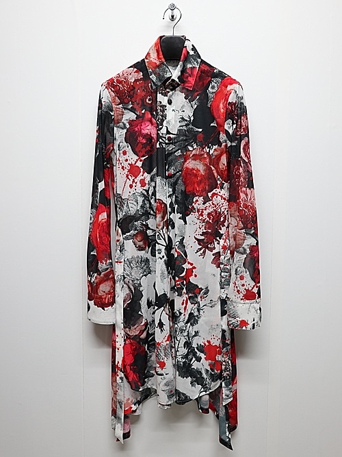 (ͽ���ʡ�7��8������ͽ��/kiryuyrik������奦����奦/Flora Mesh Flare Shirt/White