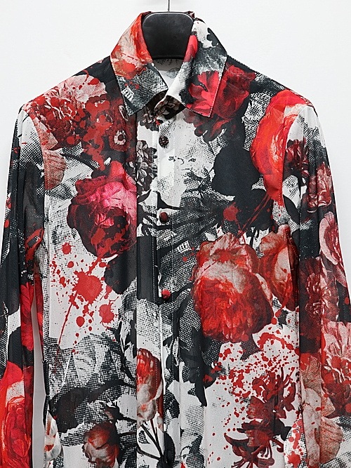 (ͽ���ʡ�7��8������ͽ��/kiryuyrik������奦����奦/Flora Mesh Flare Shirt/White