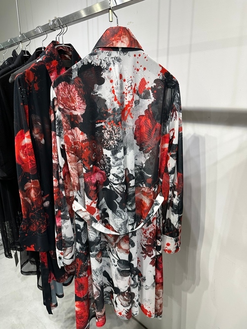 (ͽ���ʡ�7��8������ͽ��/kiryuyrik������奦����奦/Flora Mesh Flare Shirt/White