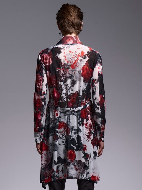 (ͽ���ʡ�7��8������ͽ��/kiryuyrik������奦����奦/Flora Mesh Flare Shirt/White