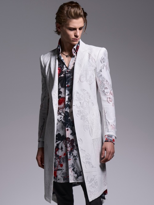 (ͽ���ʡ�7��8������ͽ��/kiryuyrik������奦����奦/Flora Mesh Flare Shirt/White