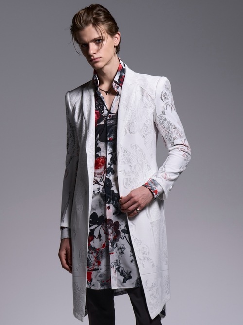 (ͽ���ʡ�7��8������ͽ��/kiryuyrik������奦����奦/Flora Mesh Flare Shirt/White