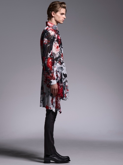 (ͽ���ʡ�7��8������ͽ��/kiryuyrik������奦����奦/Flora Mesh Flare Shirt/White