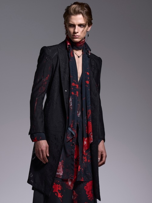 (ͽ���ʡ�7��8������ͽ��/kiryuyrik������奦����奦/Flora Mesh Flare Shirt/Black