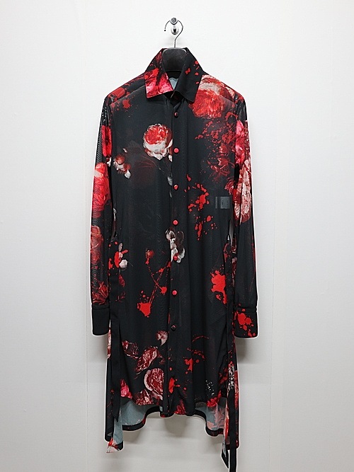 (ͽ���ʡ�7��8������ͽ��/kiryuyrik������奦����奦/Flora Mesh Flare Shirt/Black