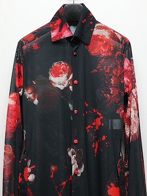 (ͽ���ʡ�7��8������ͽ��/kiryuyrik������奦����奦/Flora Mesh Flare Shirt/Black