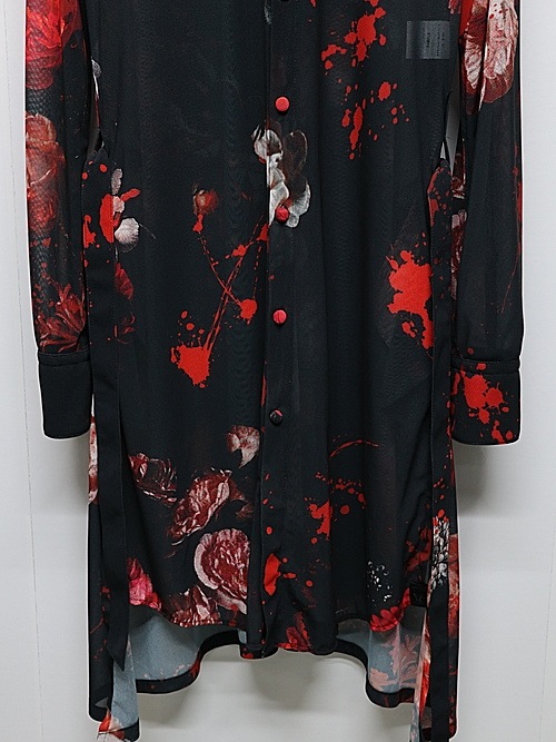 (ͽ���ʡ�7��8������ͽ��/kiryuyrik������奦����奦/Flora Mesh Flare Shirt/Black