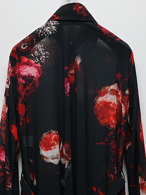 (ͽ���ʡ�7��8������ͽ��/kiryuyrik������奦����奦/Flora Mesh Flare Shirt/Black