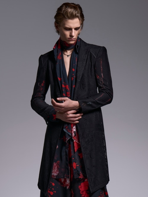 (ͽ���ʡ�7��8������ͽ��/kiryuyrik������奦����奦/Flora Mesh Flare Shirt/Black