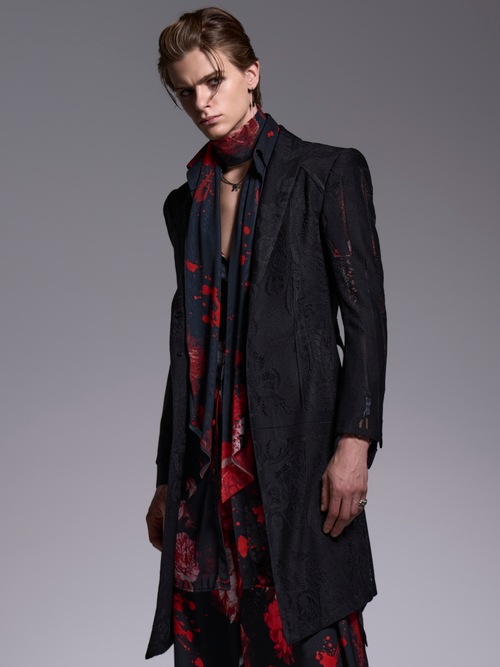 (ͽ���ʡ�7��8������ͽ��/kiryuyrik������奦����奦/Flora Mesh Flare Shirt/Black