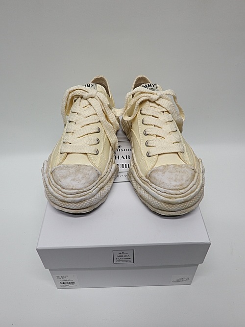 Maison MIHARA YASUHIRO�� PETERSON 23 LOW/original sole canvas garment dye Low-Top sneakers/WHT.