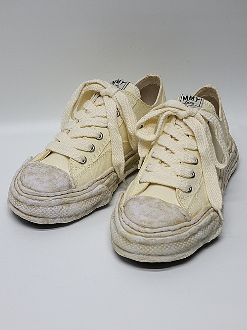Maison MIHARA YASUHIRO�� PETERSON 23 LOW/original sole canvas garment dye Low-Top sneakers/WHT.