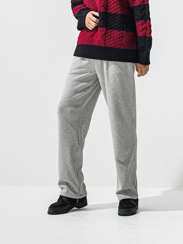 (ͽ���ʡ�11��12������ͽ��/42TH RESOUND CLOTHING���ꥵ����ɥ���������/SEMIWAIDE velours fleece WIDE TUCK PANTS/GREY