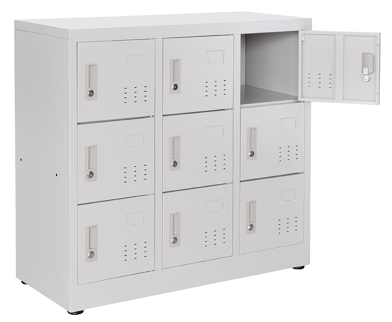 シューズボックス スチール製3列3段9人用 W900*D380*H880mm ミニ