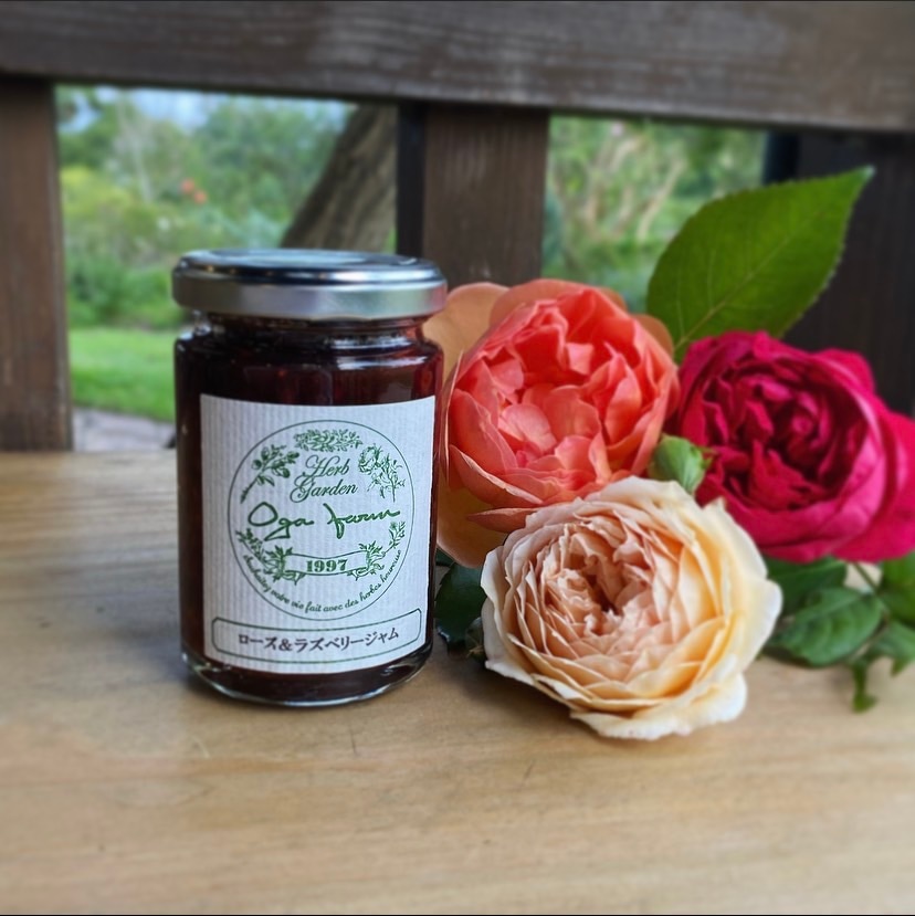 大分県バラ＆ハーブ園の自家製ローズ＆ラズベリージャム　ogafarmオリジナル