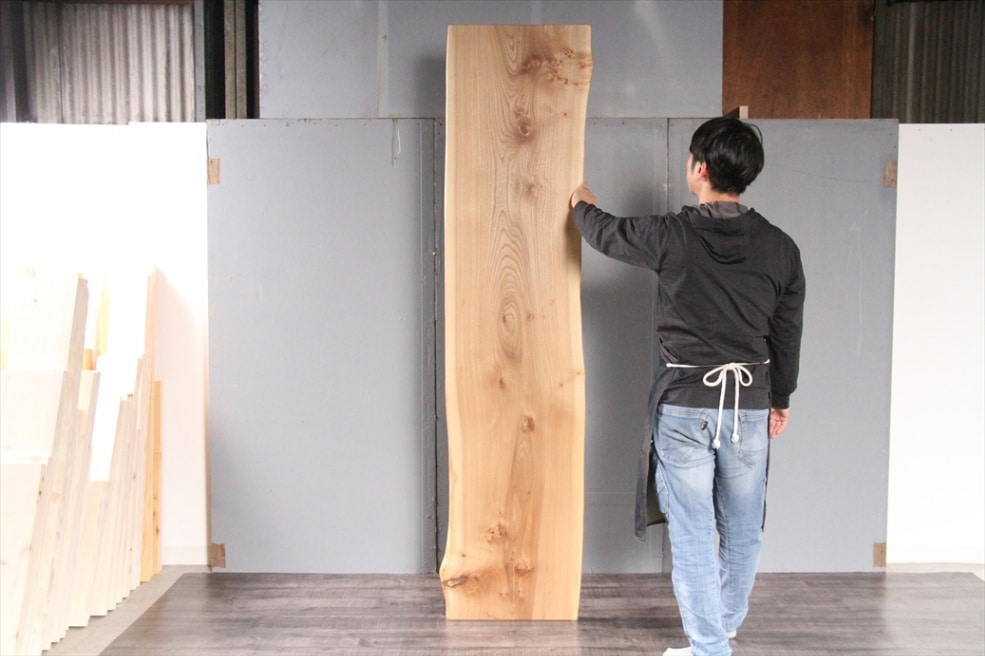 ニレ　一枚板　テーブル　カウンター用　オイル仕上げ