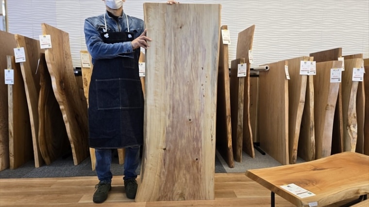 栃　とち　一枚板　テーブル用　オイル仕上げ