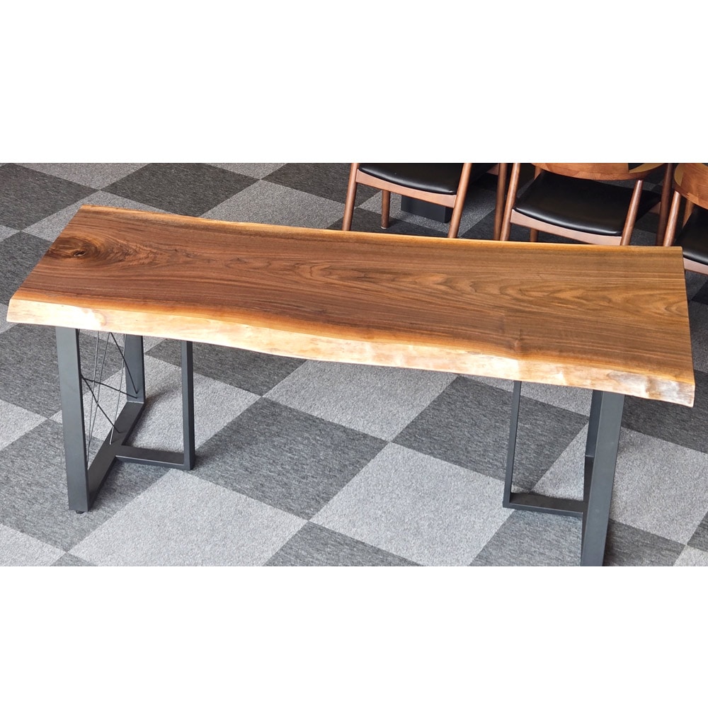 ブラックウォルナット ダイニングテーブル 一枚板 オイル仕上げ