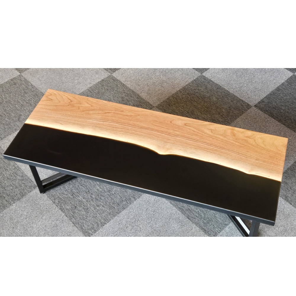 ブラックウォルナット＋レジン テーブル ウレタン塗装つや消し