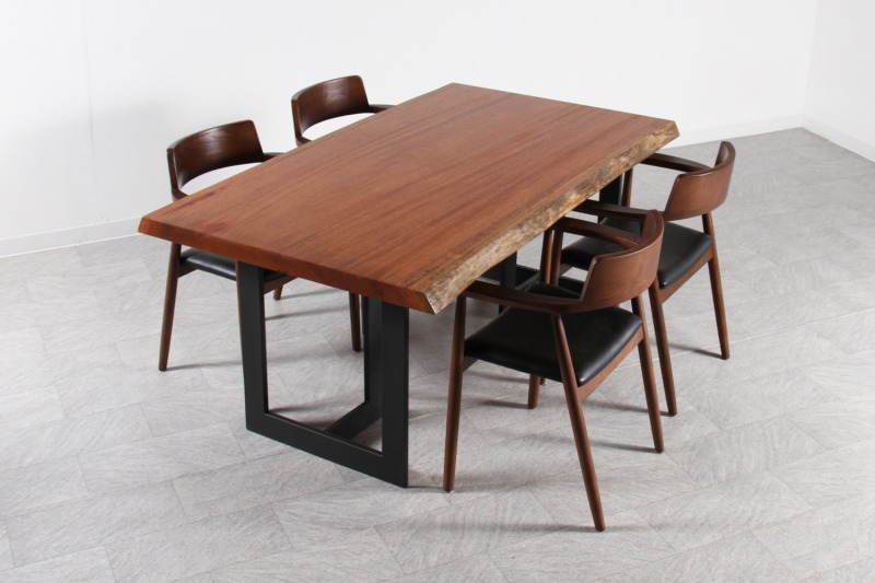 マホガニー 1枚板 オイル仕上げ 4人掛け