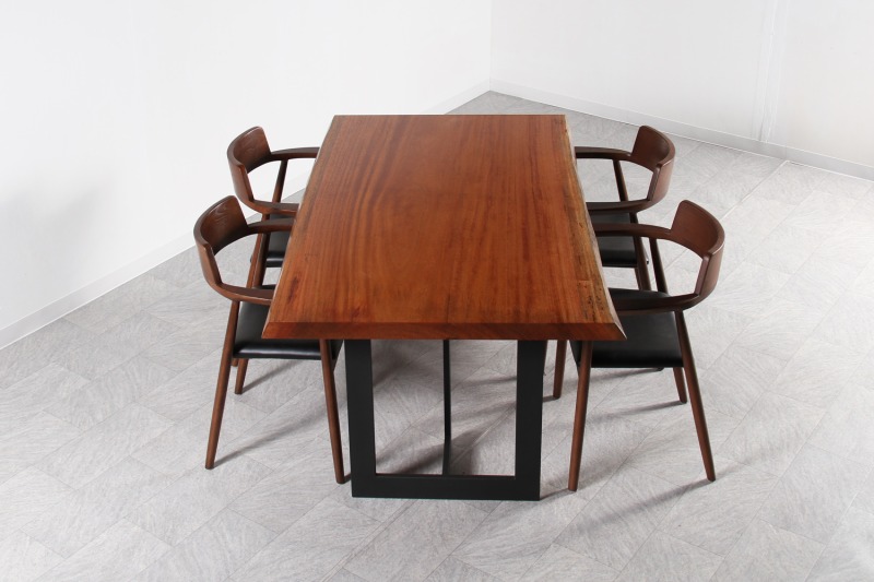 マホガニー 1枚板 オイル仕上げ 4人掛け