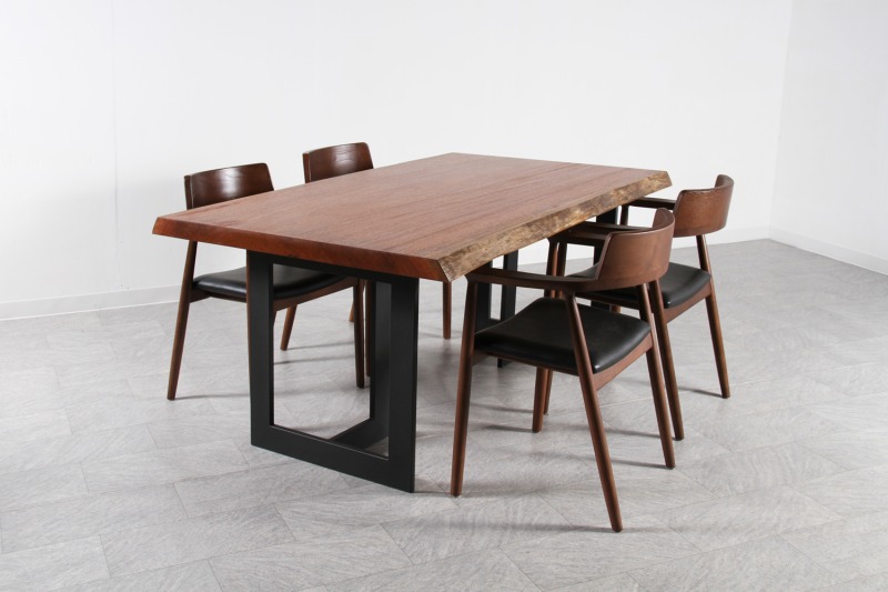 マホガニー 1枚板 オイル仕上げ 4人掛け