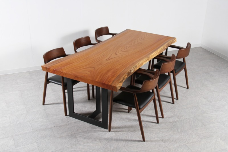 欅(けやき) 1枚板 オイル仕上げ 6人掛け