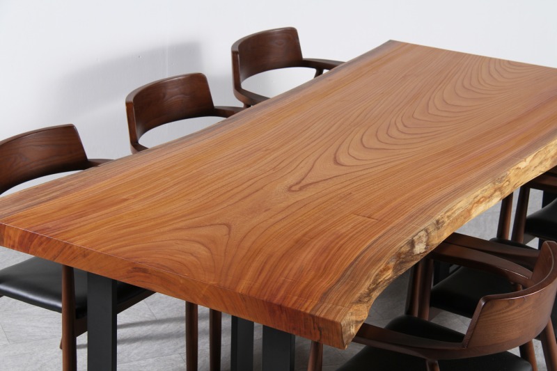 欅(けやき) 1枚板 オイル仕上げ 6人掛け