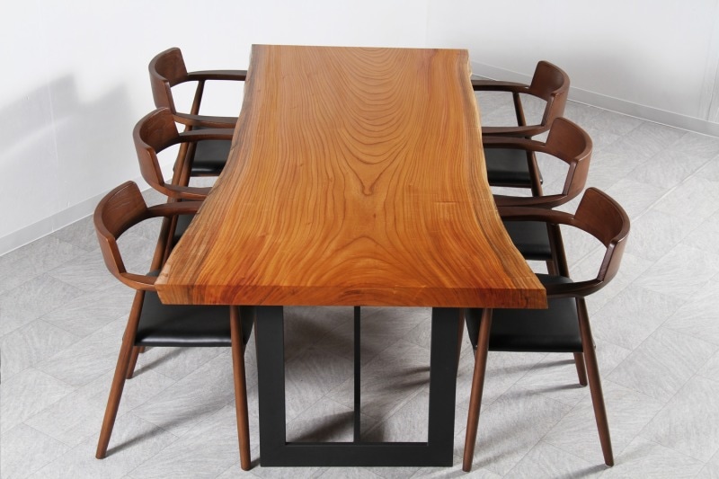 欅(けやき) 1枚板 オイル仕上げ 6人掛け