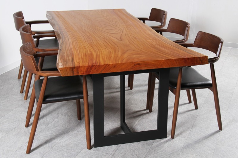 欅(けやき) 1枚板 オイル仕上げ 6人掛け