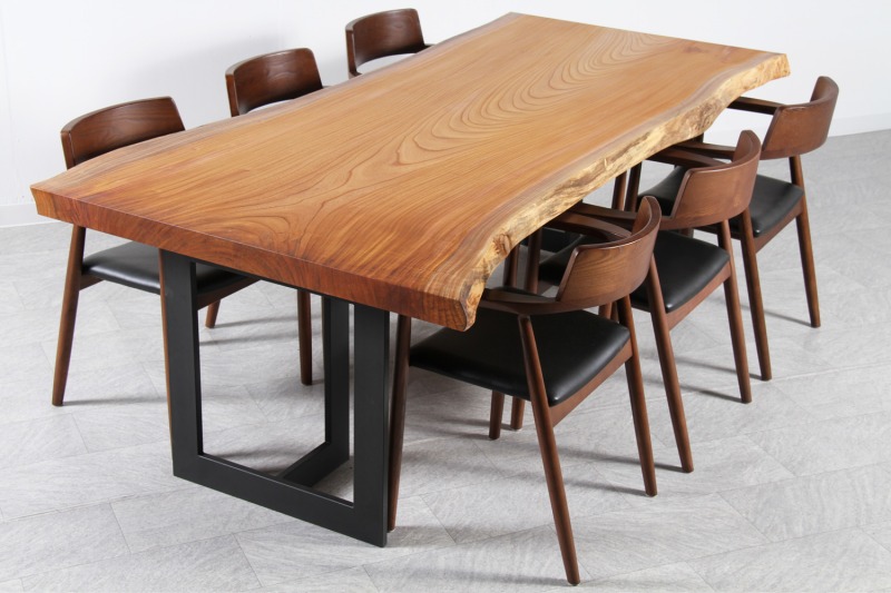 欅(けやき) 1枚板 オイル仕上げ 6人掛け