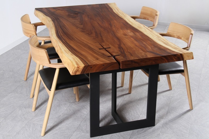 モンキーポッド 1枚板 オイル仕上げ 4-6人掛け