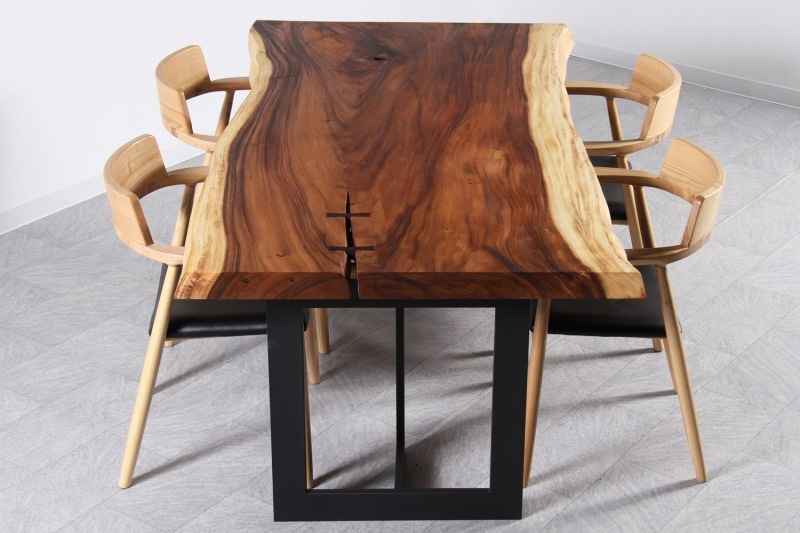 モンキーポッド 1枚板 オイル仕上げ 4-6人掛け