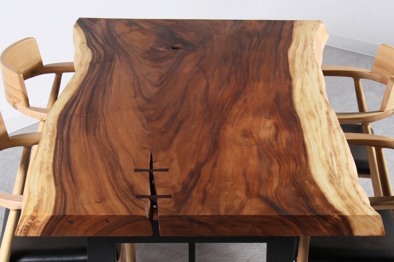 モンキーポッド 1枚板 オイル仕上げ 4-6人掛け