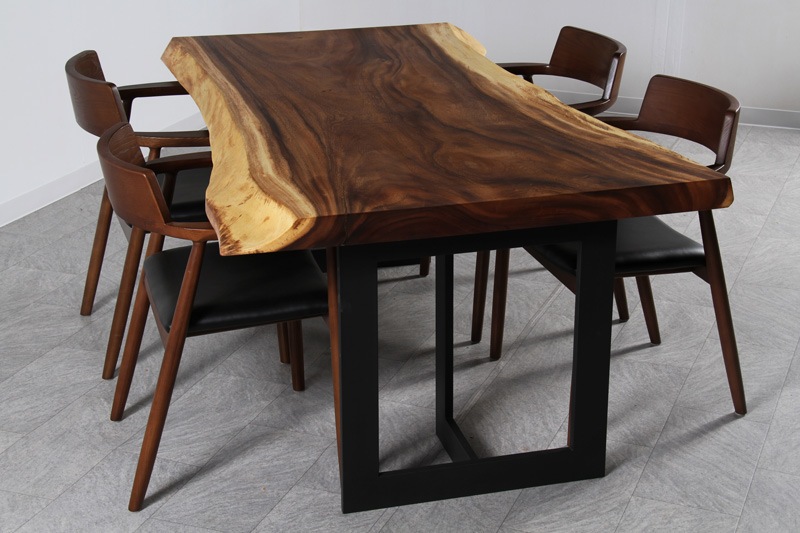 モンキーポッド 1枚板 オイル仕上げ 4人掛け