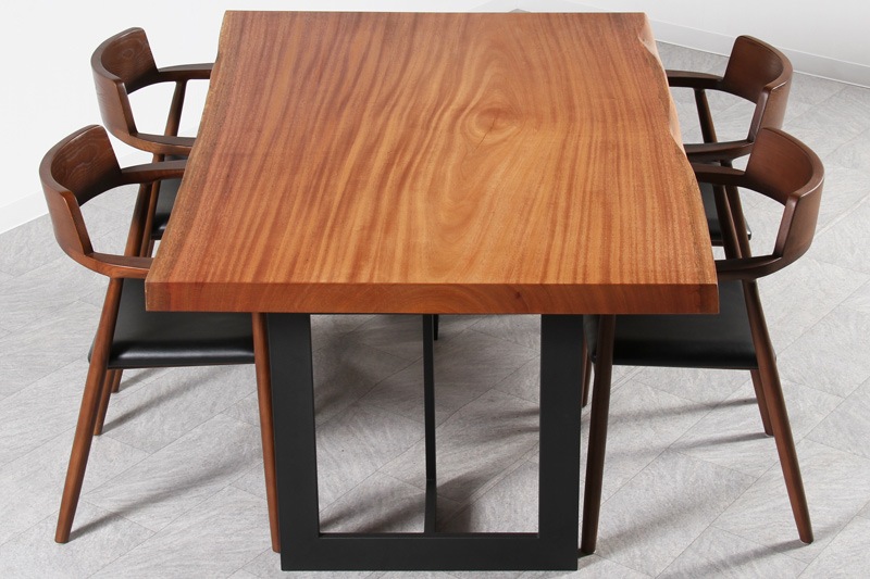 マホガニー 1枚板 オイル仕上げ 4人掛け