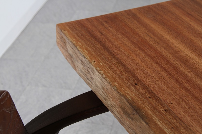 マホガニー 1枚板 オイル仕上げ 4人掛け